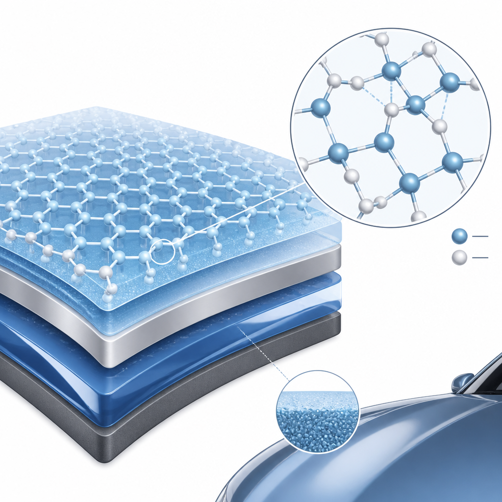 Molecular structure diagram of SiO2 ceramic coating layers