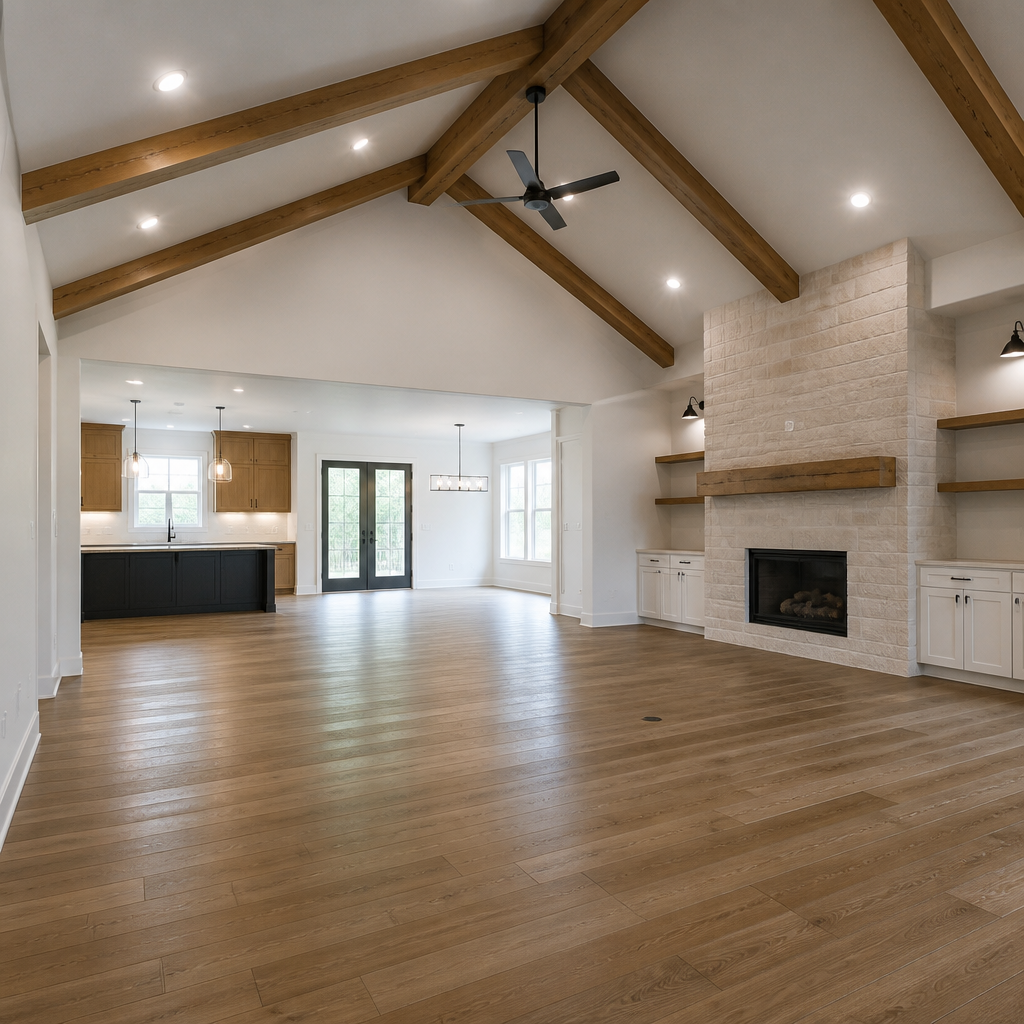 Interior of new home ready for pre-handover inspection review