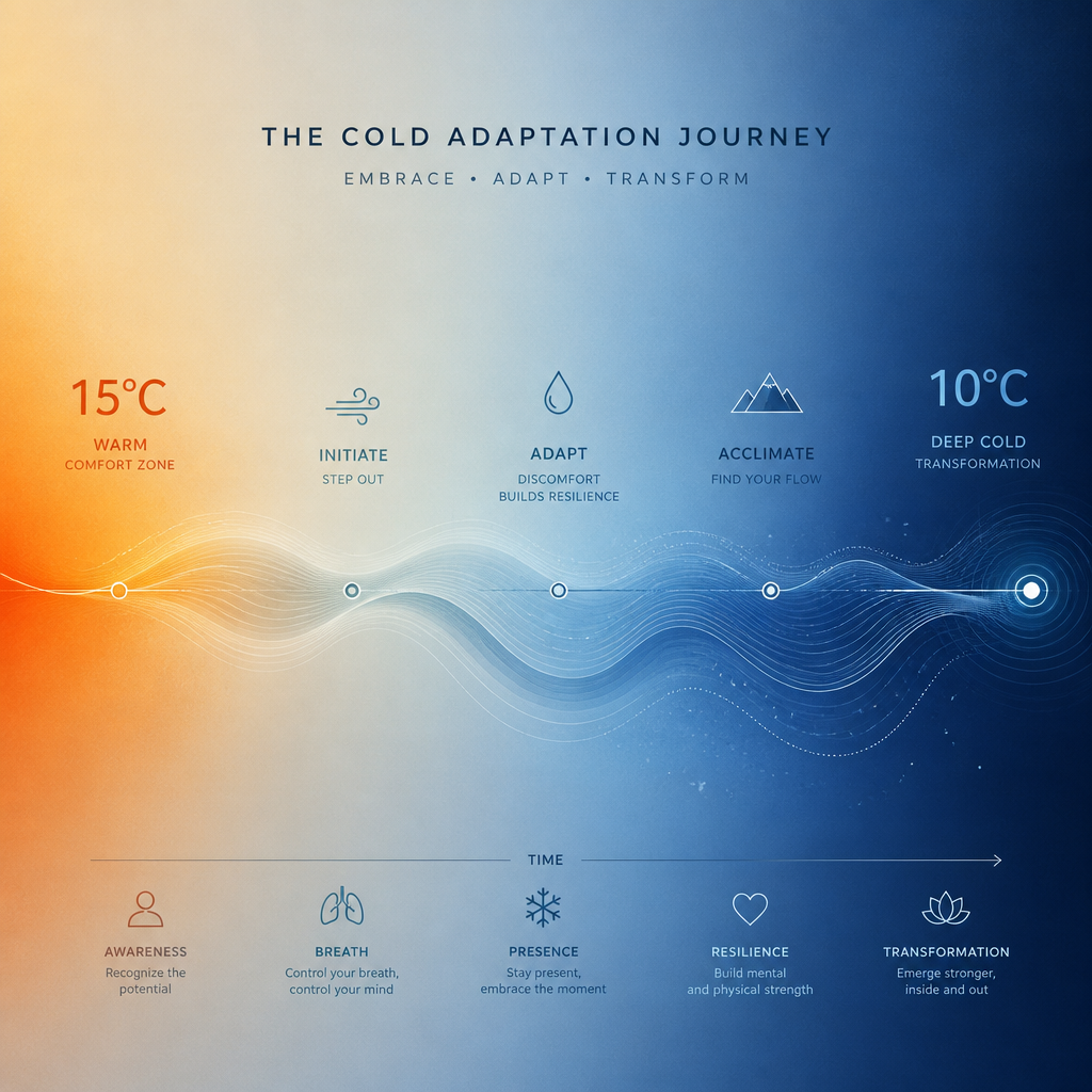 Visualização abstrata do progresso de temperatura em terapia de banho de gelo do iniciante