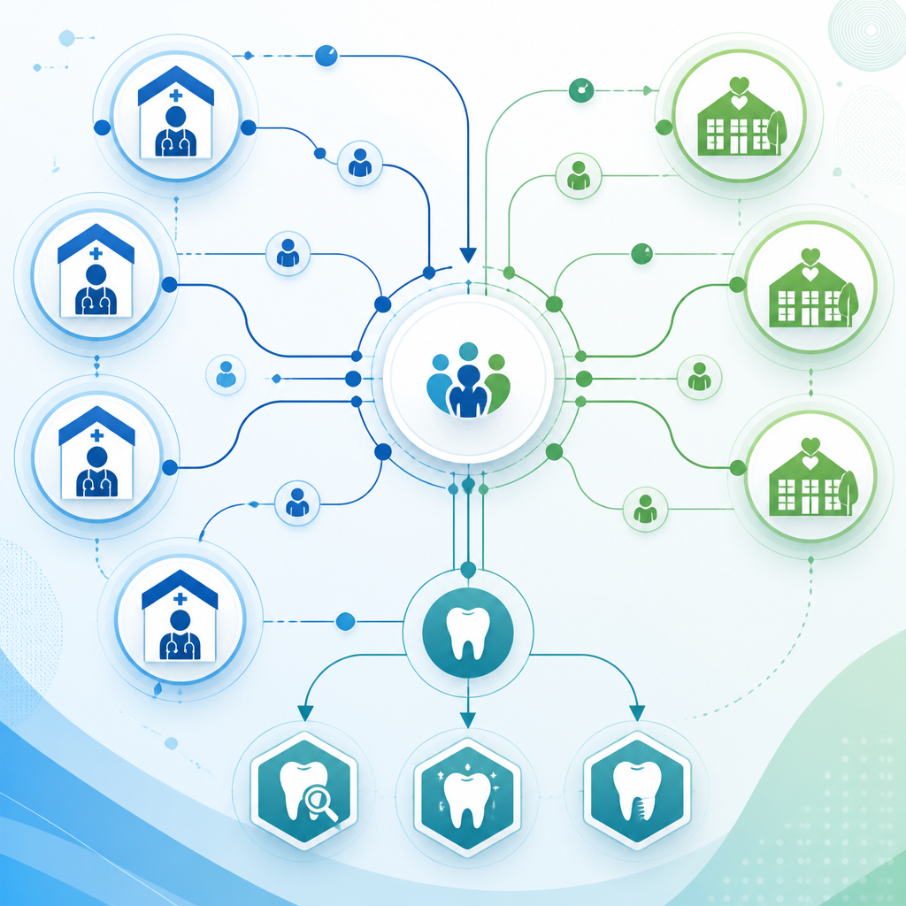 Visual representation of dental referral pathways and tiered care model connections