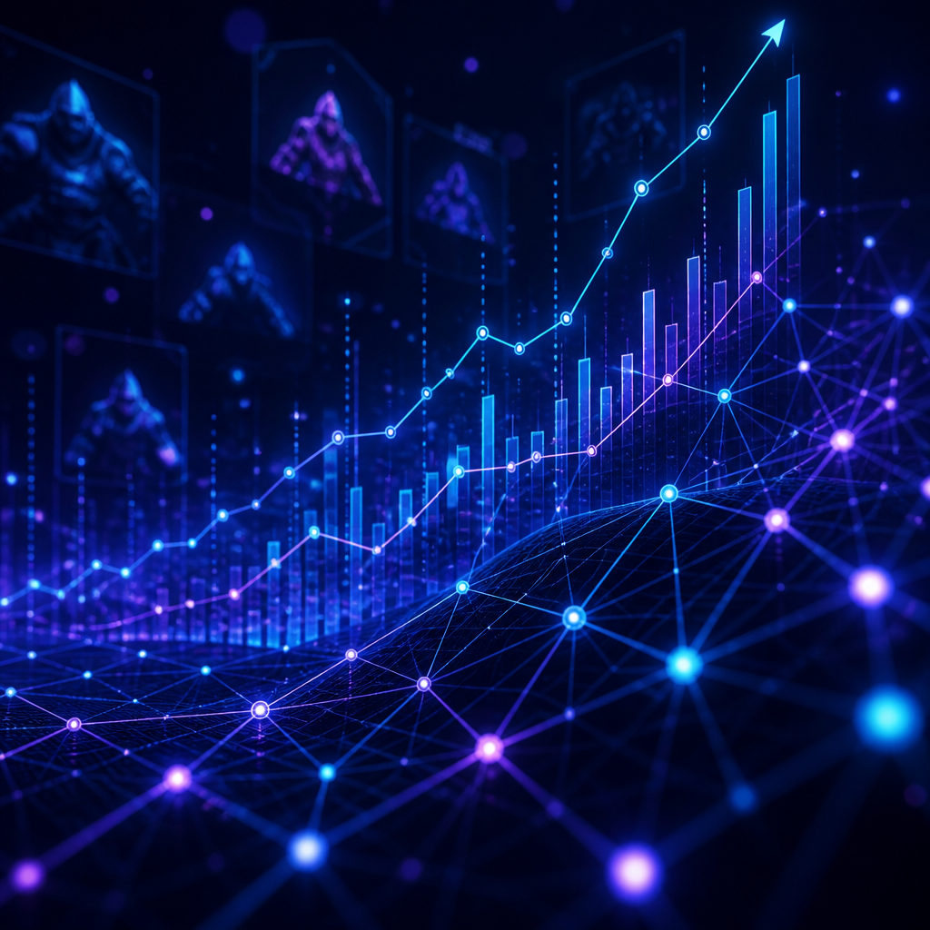 Abstract digital visualization of interconnected data nodes representing betting market structure