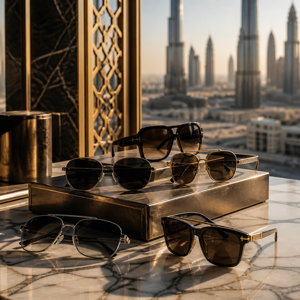 Collection of designer sunglasses showcasing premium eyewear styles
