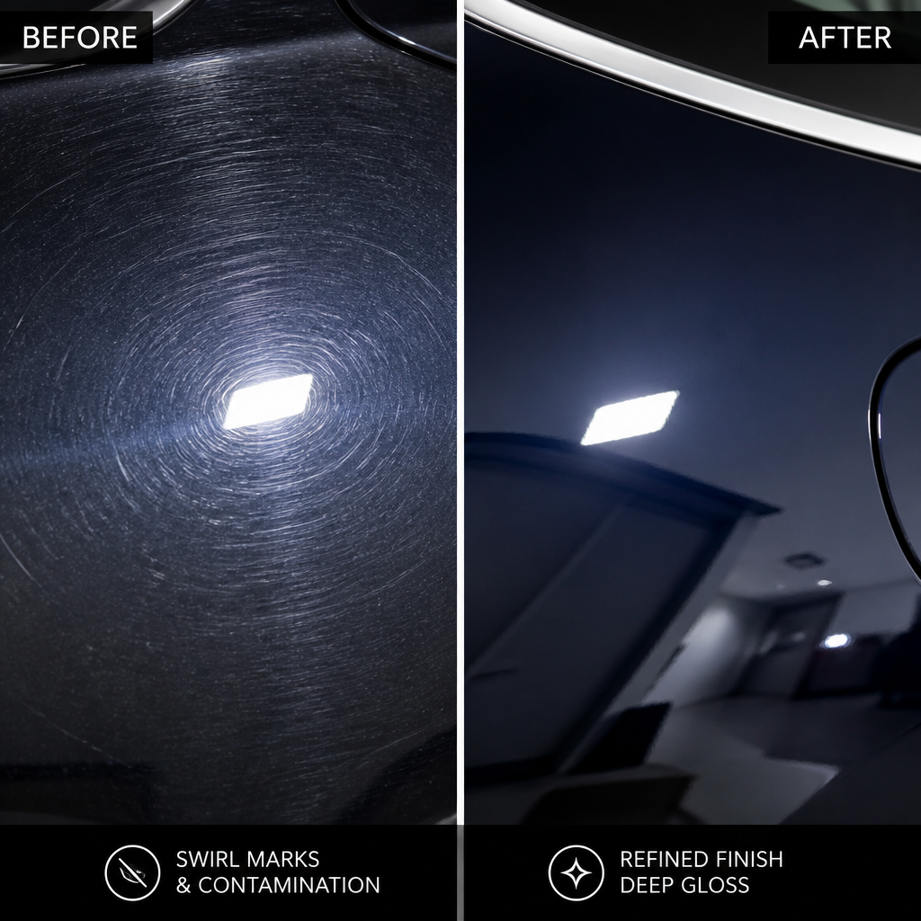 Before-and-after comparison of paint correction results