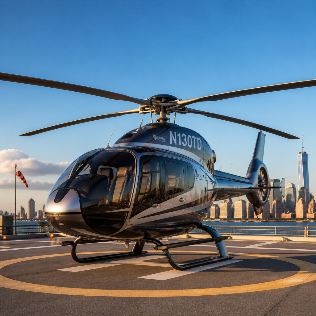 Helikopter gotowy do lotu na specjalną okazję