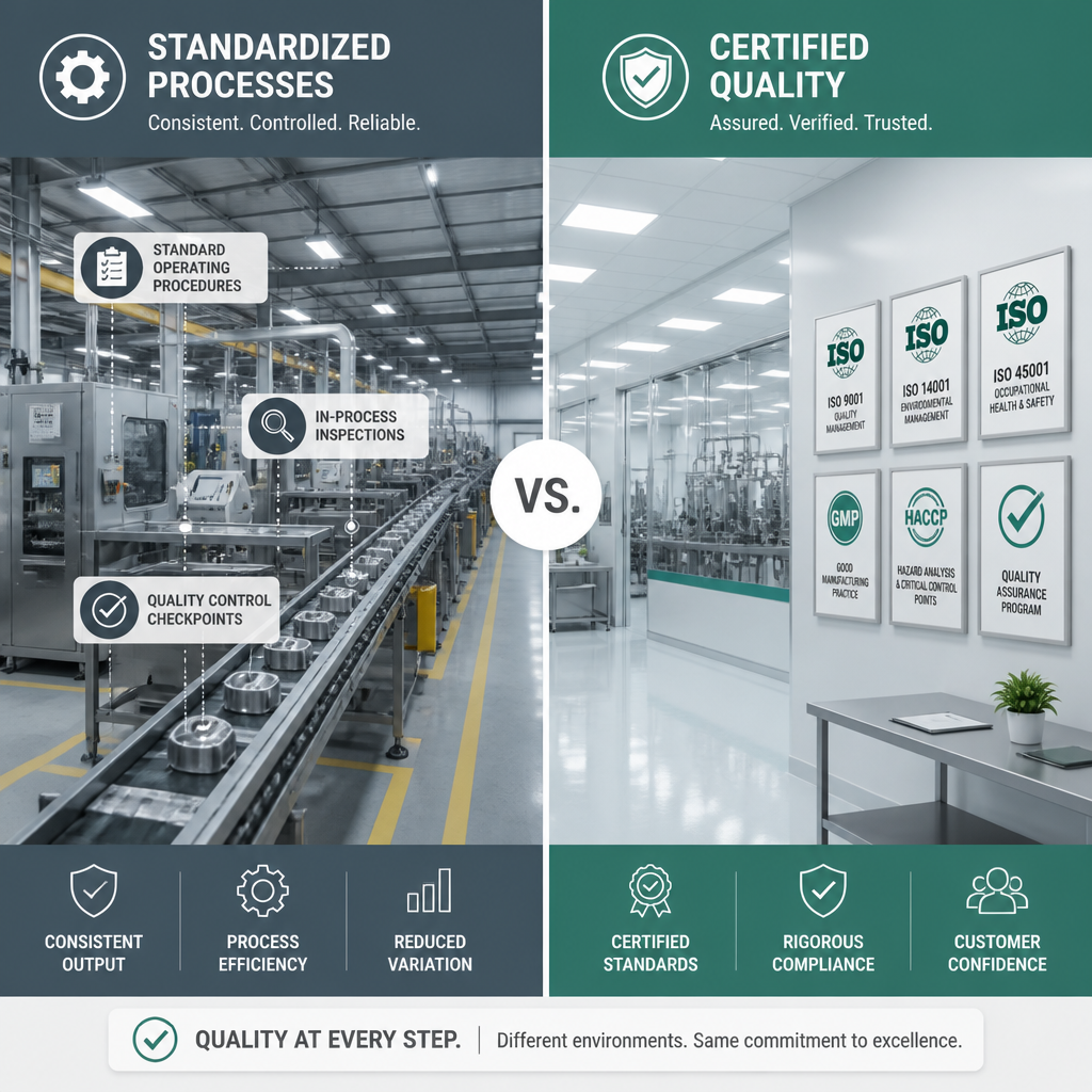 Comparison of manufacturing standards between human-grade and feed-grade pet treat facilities