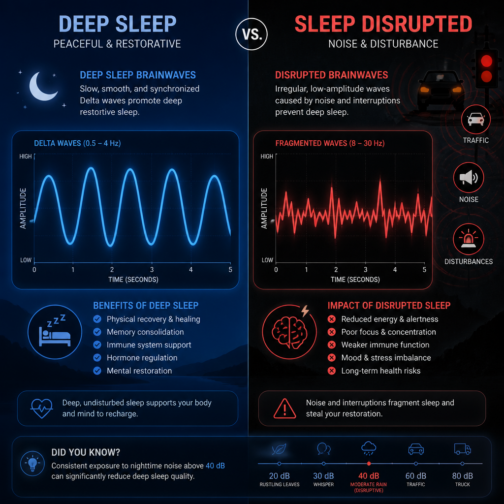 Comparison of undisrupted and noise-disrupted brainwave patterns during sleep