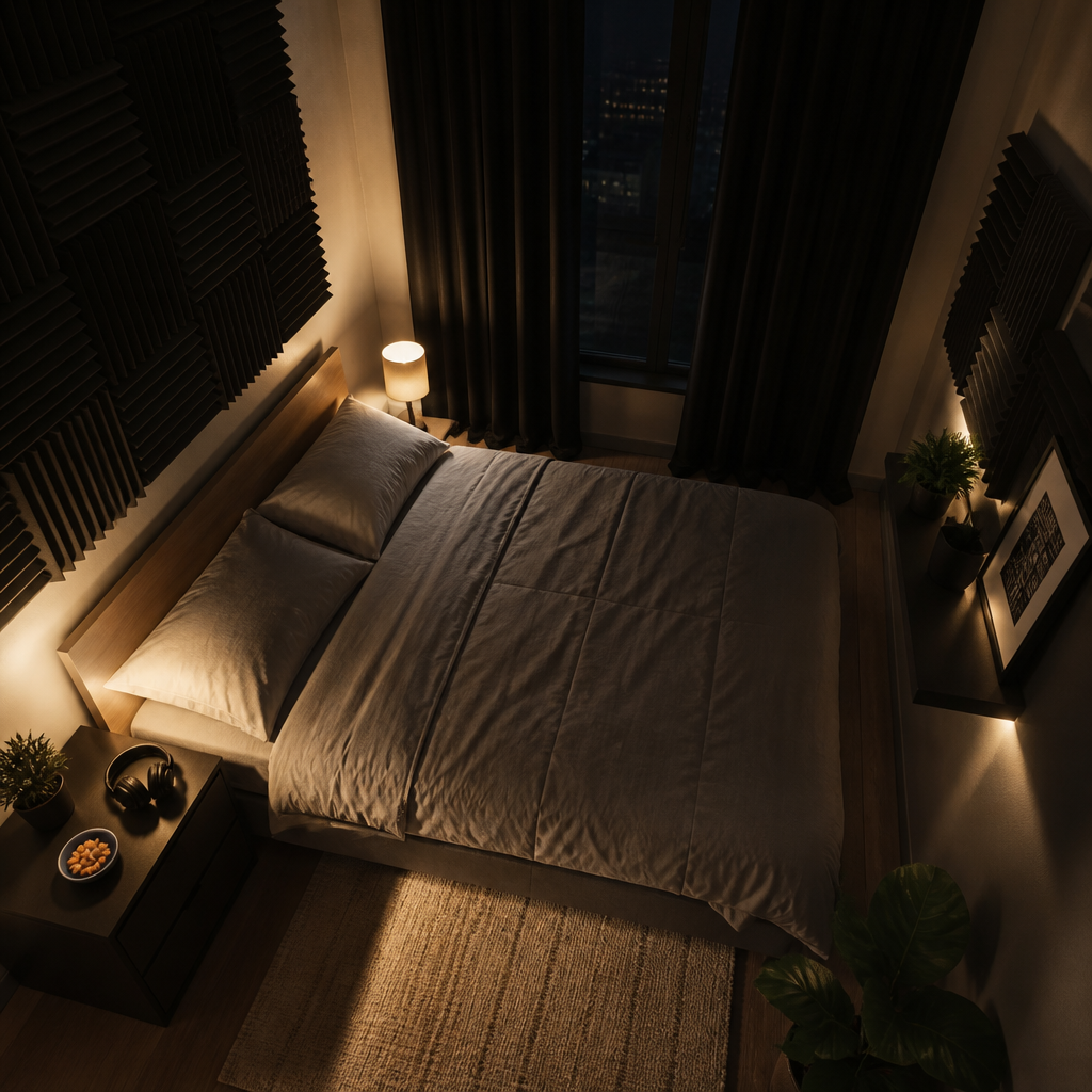 Bedroom setup featuring practical noise reduction tools and solutions