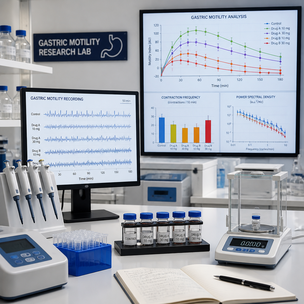 Laboratory research setup for gastrointestinal motility measurements and experimental analysis