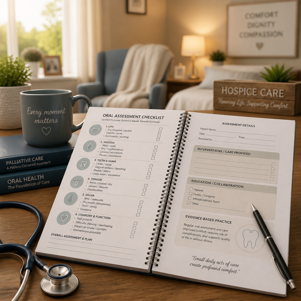 Clinical documentation and assessment framework for palliative mouth care