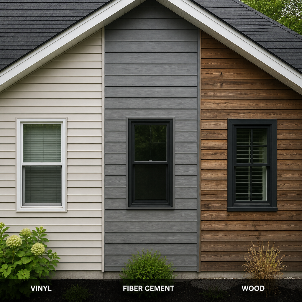 Comparison of different residential siding material types