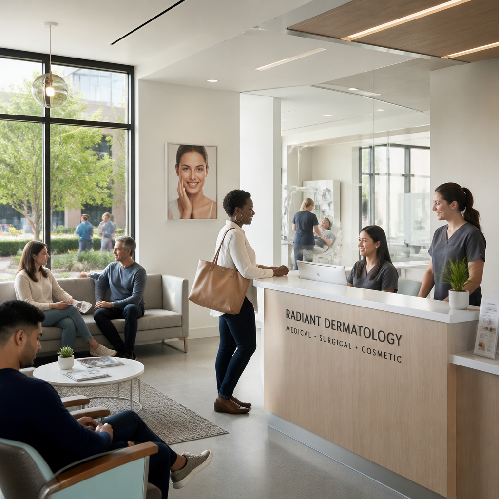 Contemporary laser clinic interior with professional medical setting