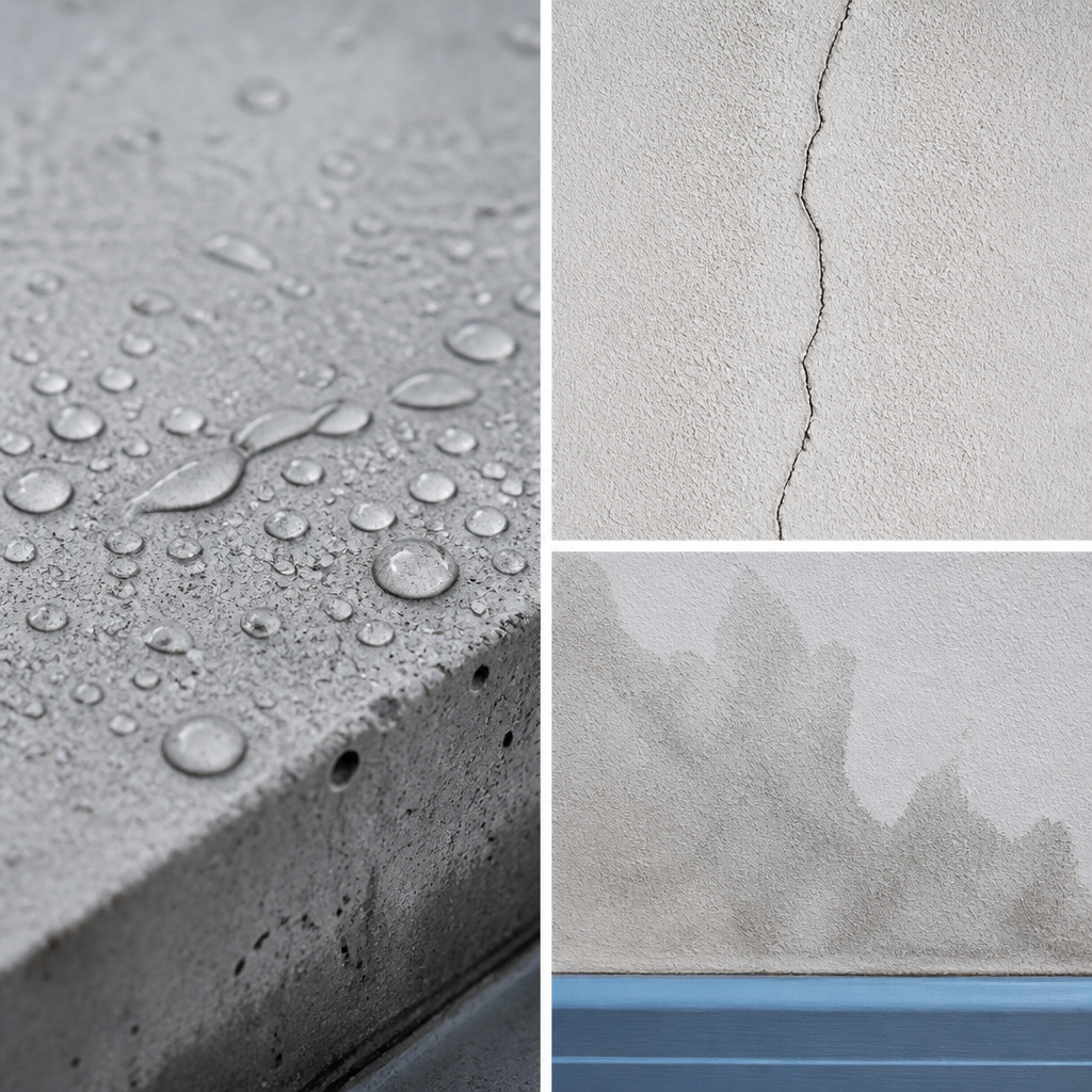 Macro detail of common construction defects in new builds