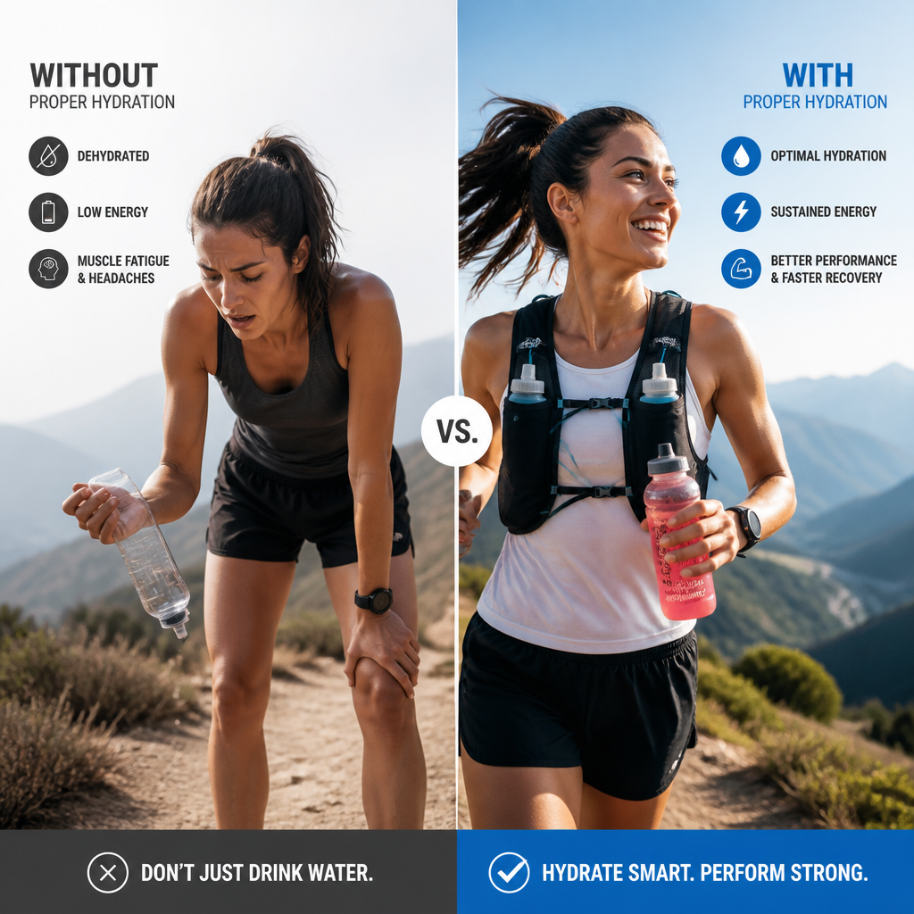 Before-and-after comparison of hydration impact on athlete performance and energy levels