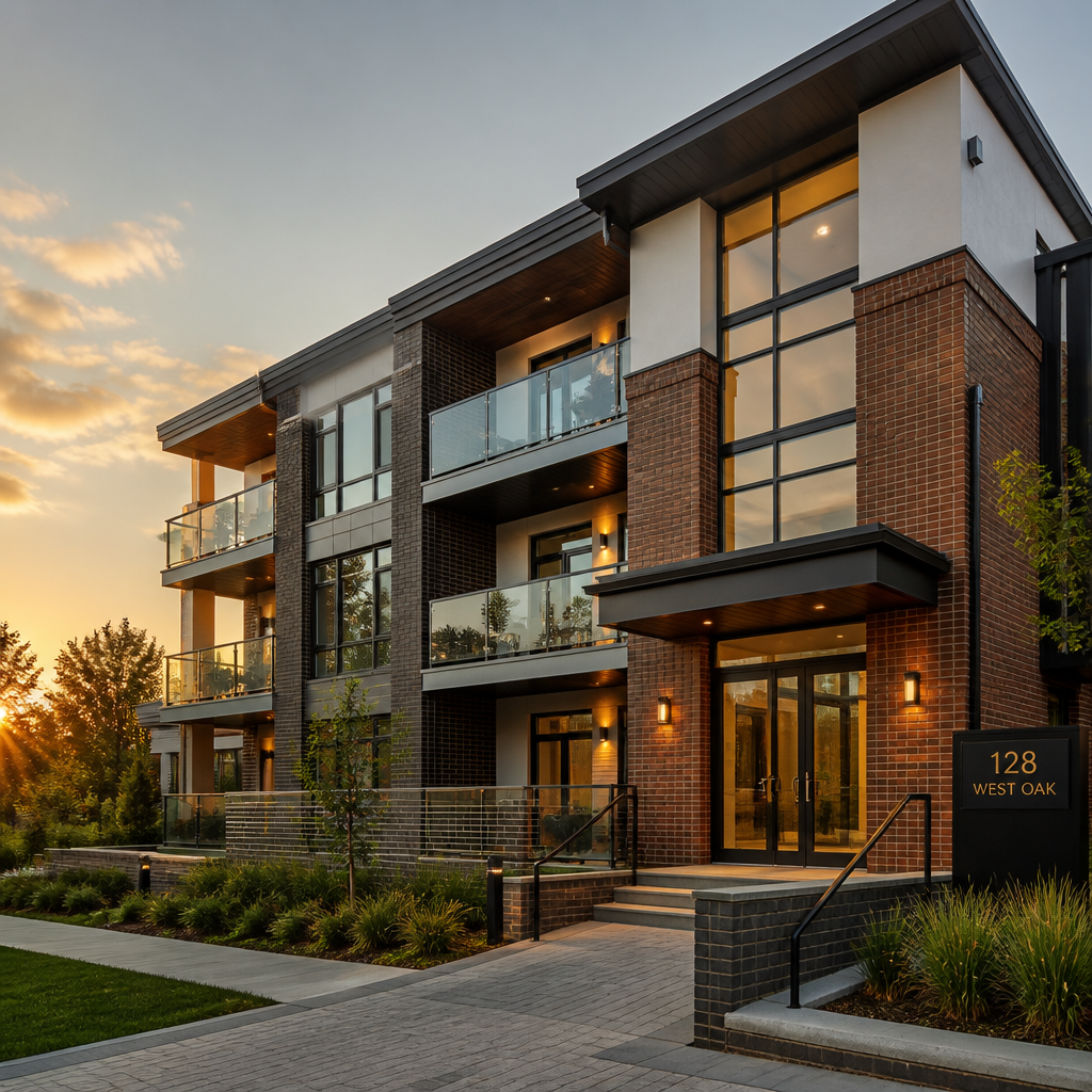 Contemporary new build residential property exterior and architectural detail