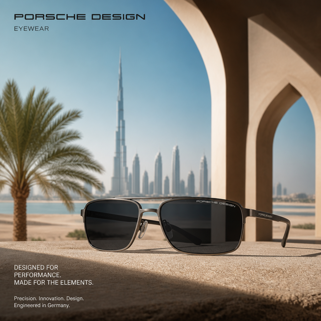 Porsche Design sunglasses styled for the UAE climate and luxury lifestyle