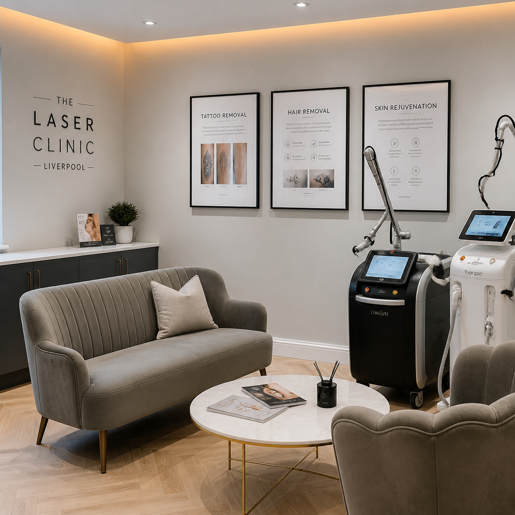 Welcoming consultation room interior at a professional laser clinic